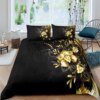 Kids Gold Flower Duvet Cover Set for Bedding