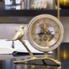 Gold Metal Luxury Diamond Tabletop Clock