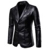 PU Leather Casual Blazer Jacket