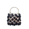 Exquisite Handmade Black Ball Beaded Clutch