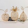 Elegant Metal Style Crystal Pineapple Decor