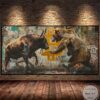 Stunning Bitcoin Bull & Bear Art | Modern Crypto Canvas Decor