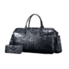 Product Title: Luxurious Alligator-Pattern Leather Duffle Bag