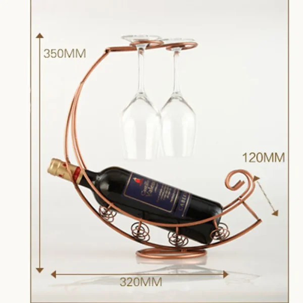 Metal Wine Rack with Glass Holder Display - Image 6