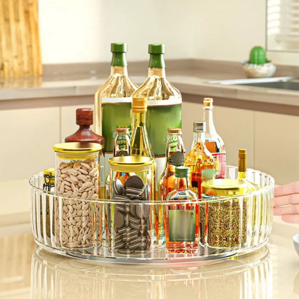 Rotating Kitchen Spice Tray Organizer