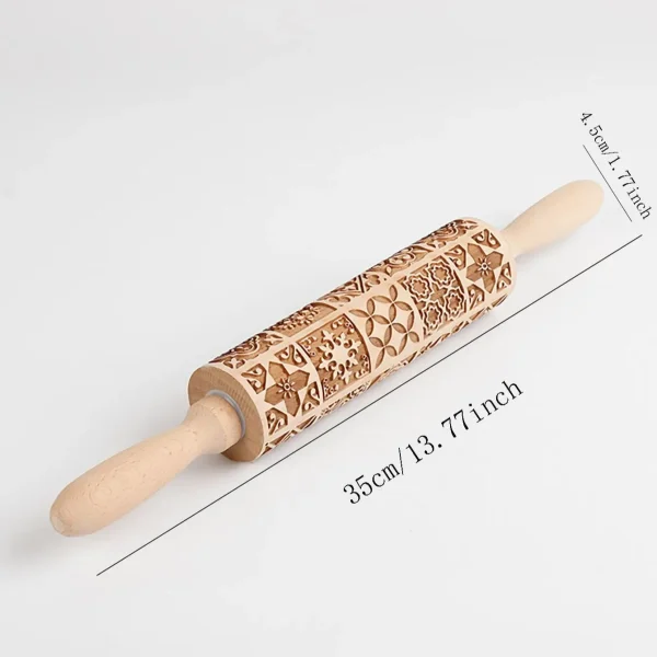 Exquisite Pattern Wooden Rolling Pin for Baking - Image 6