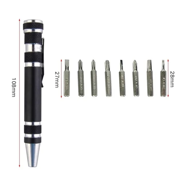 8-In-1 Pocket Mini Screwdriver - 11cm - Image 6