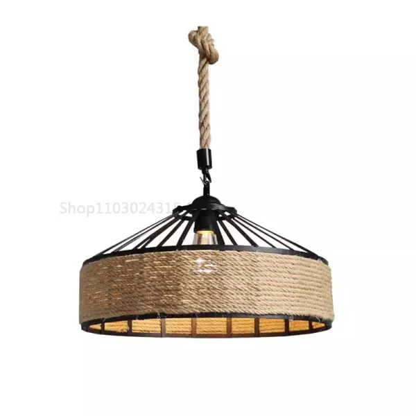 Classic Hemp Rope Hanging Pendant Lamp - Image 5