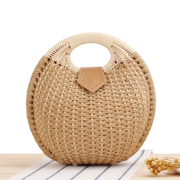 Handwoven Bohemian Rattan Beach Bag