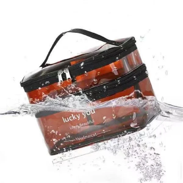 Clear Double Cosmetic Bag: Multi-Use - Image 3