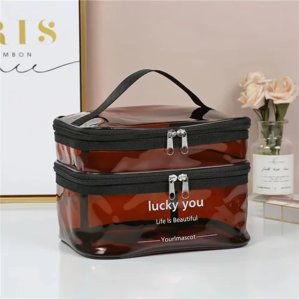 Clear Double Cosmetic Bag: Multi-Use - Image 8