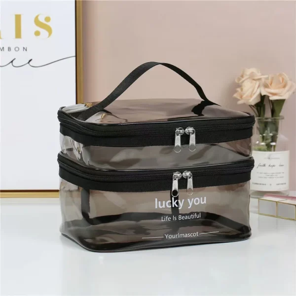 Clear Double Cosmetic Bag: Multi-Use - Image 2