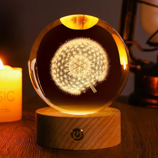 Laser-Engraved 3D Crystal Sphere 60mm - Image 2