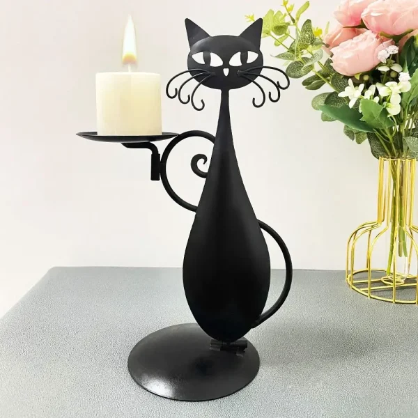 Vintage Cat Candlestick Holder - Image 2