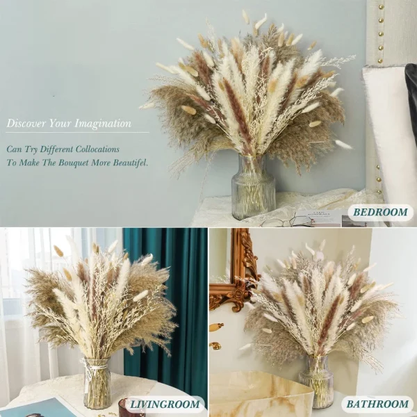 Boho Natural Fluffy Pampas Grass Bouquet - Image 4