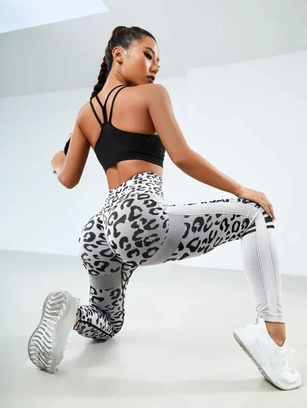 Leopard High-Waist Yoga Leggings - Image 2