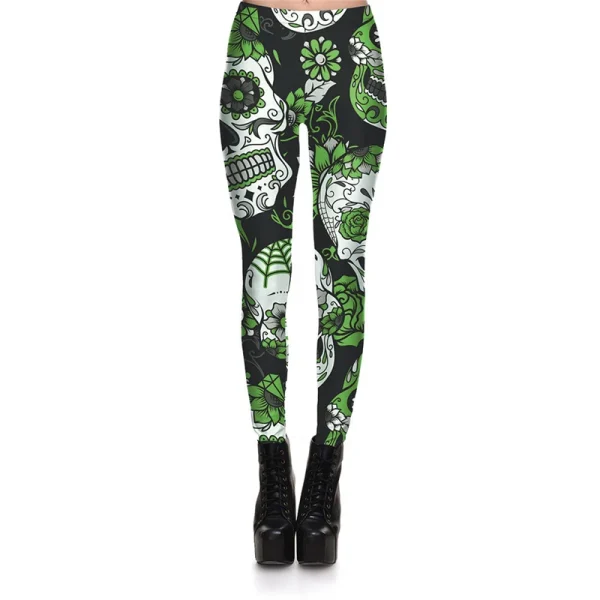 Floral Skull Women's Leggings - Image 6