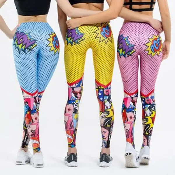 Women's Dot Cartoon Yoga Leggings - Image 2