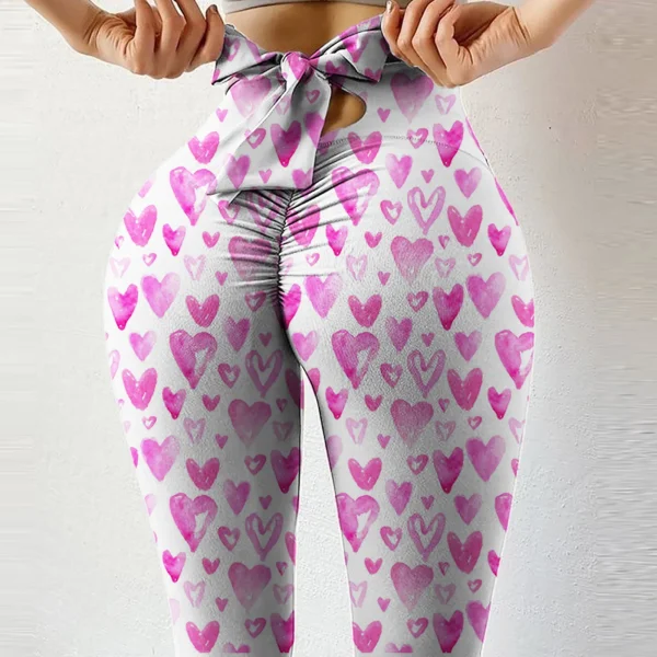 Printed Stretch High-Waist Fitness Leggings - Image 4