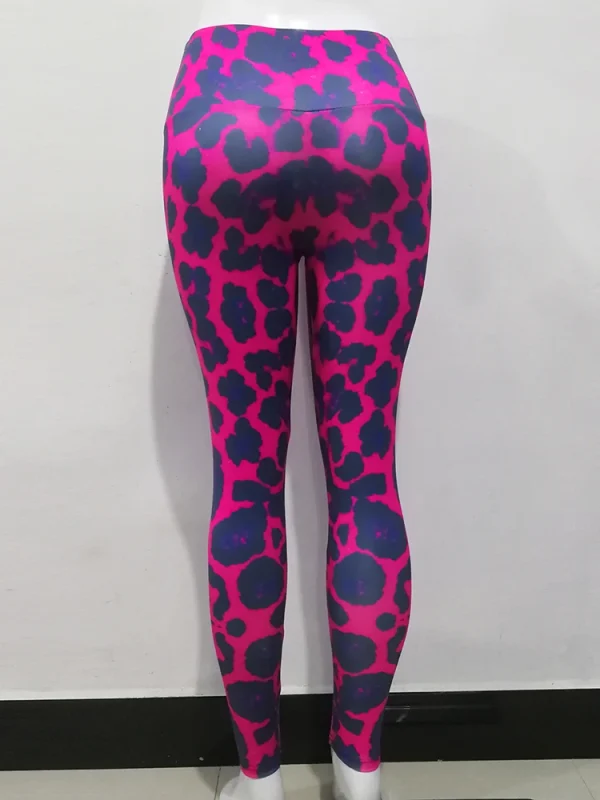 Plus Size Rose Leopard Print Leggings - Image 3