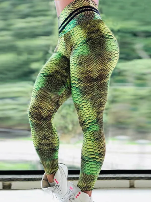 Plus Size Rose Leopard Print Leggings - Image 4