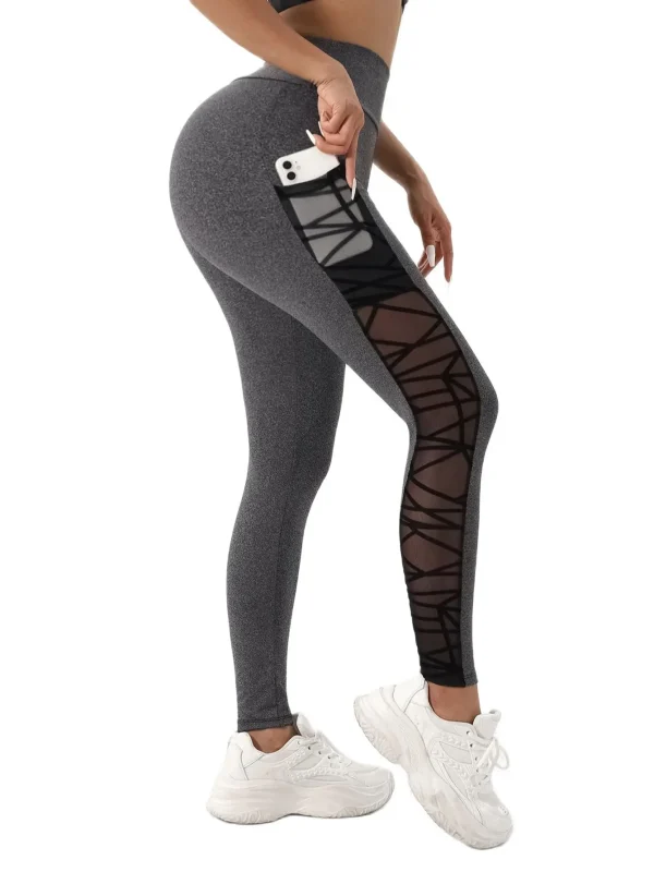 Seamless High Waist Push-Up Mesh Leggings