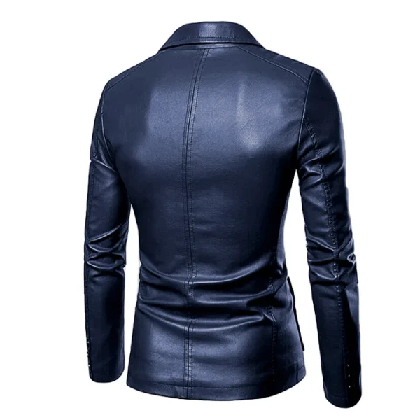 PU Leather Casual Blazer Jacket - Image 2