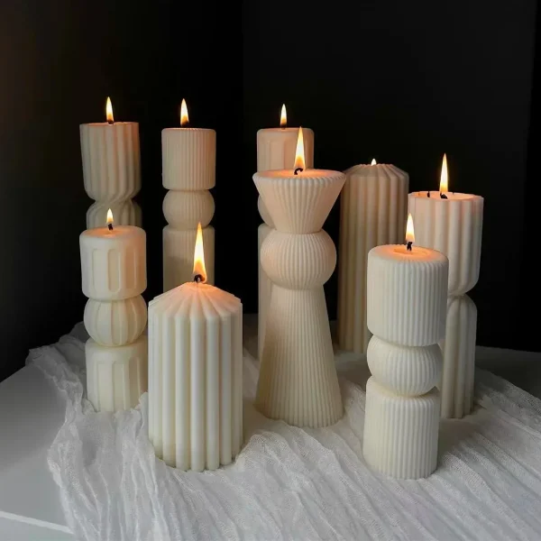 Unique Wave Pillar Candle Mold - Silicone for Resin, Gypsum & Wax - Image 2