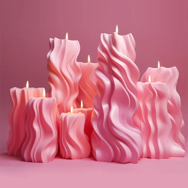 Unique Wave Pillar Candle Mold - Silicone for Resin, Gypsum & Wax - Image 4