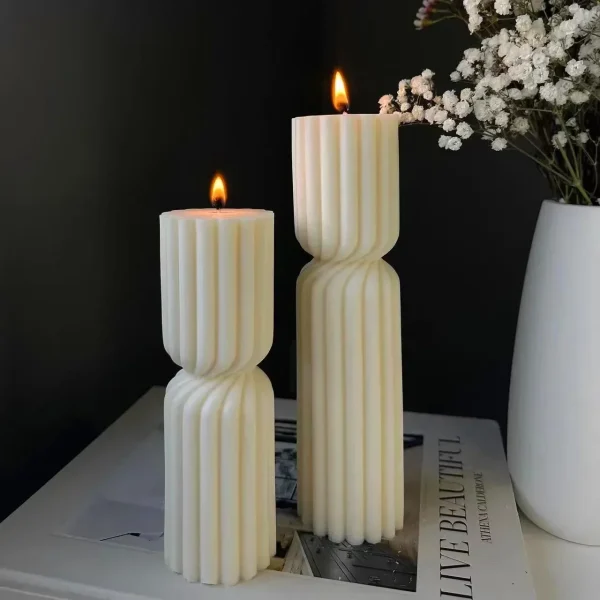 Unique Wave Pillar Candle Mold - Silicone for Resin, Gypsum & Wax - Image 5