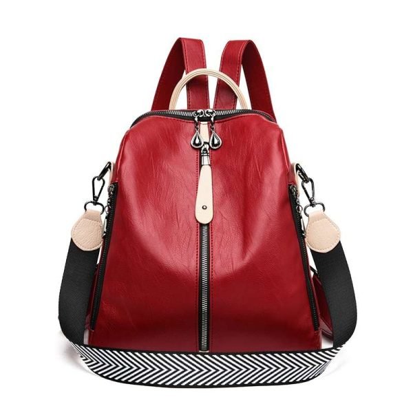 Soft Leather Embossing Sheepskin Backpack - Image 4