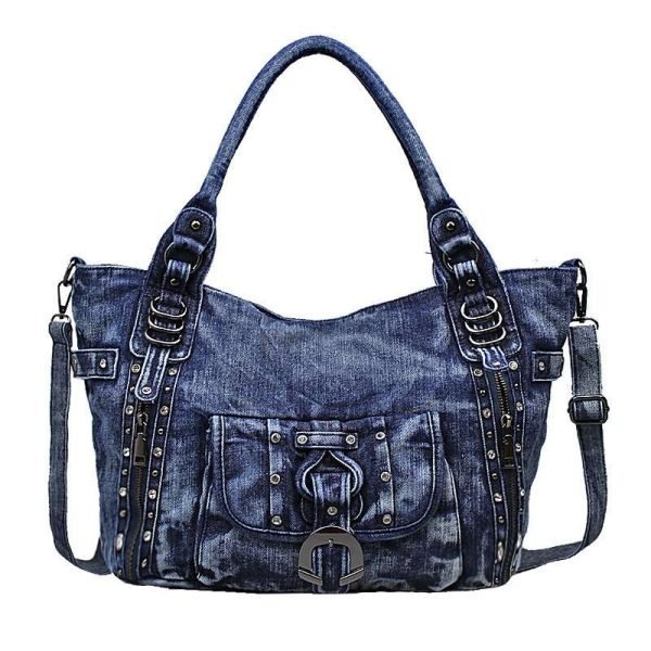 Retro Washed Denim Women Shoulder Bag