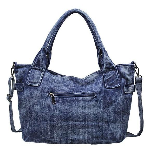 Retro Washed Denim Women Shoulder Bag - Image 3