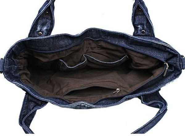 Retro Washed Denim Women Shoulder Bag - Image 4