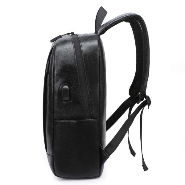 Men PU Leather 15.6 inch Backpack - Image 2