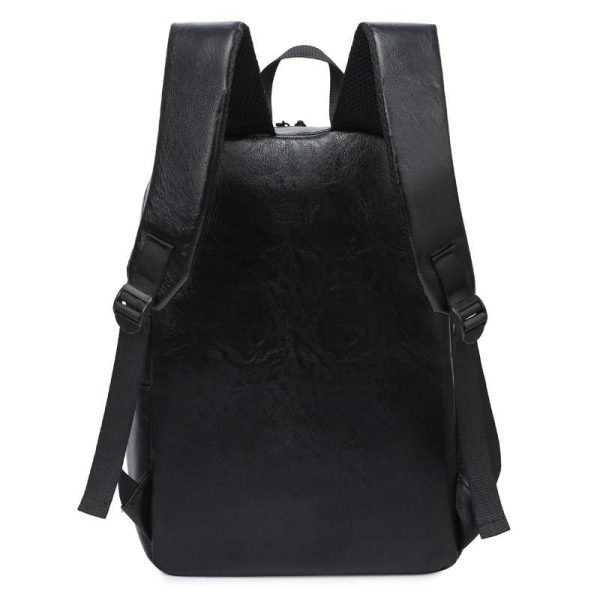 Men PU Leather 15.6 inch Backpack - Image 3