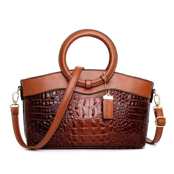 Women's Vintage Crocodile Pattern Handbag