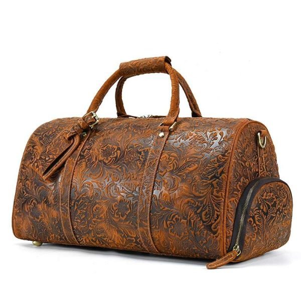 Vintage Genuine Leather Travel Duffle Bag