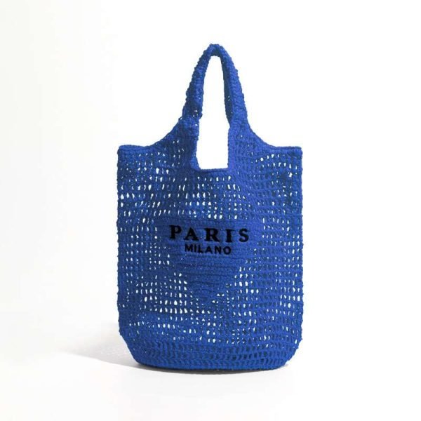 Raffia Straw Hollow Beach Bag - Image 6