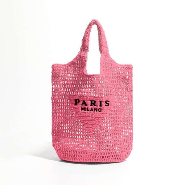 Raffia Straw Hollow Beach Bag - Image 7