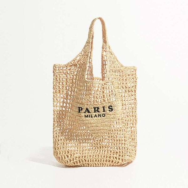 Raffia Straw Hollow Beach Bag