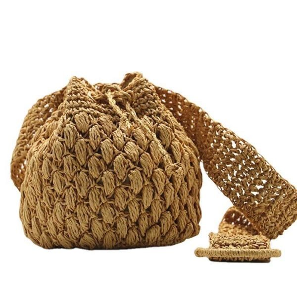 Handmade Straw Woven Waist Bag