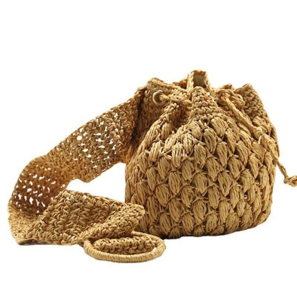 Handmade Straw Woven Waist Bag - Image 2