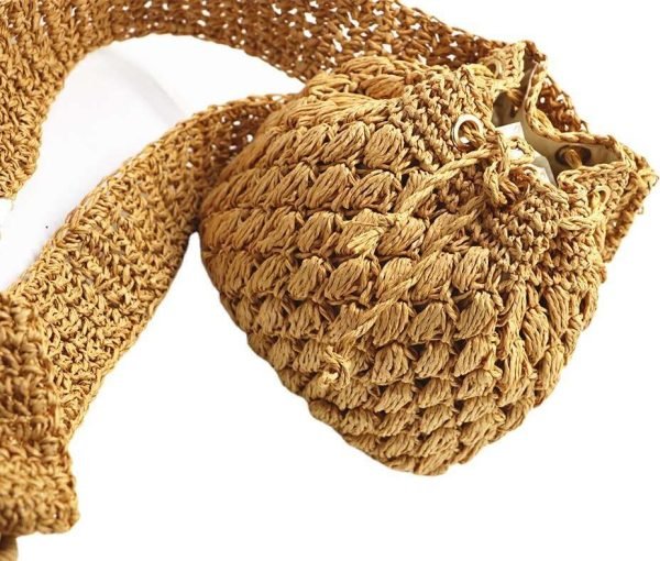 Handmade Straw Woven Waist Bag - Image 4