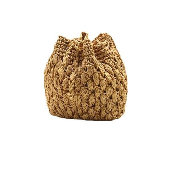 Handmade Straw Woven Waist Bag - Image 3