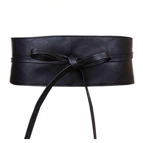 Obi Style Bowknot Faux Leather Belt - Image 2