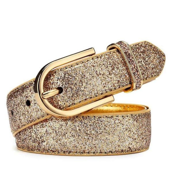 Women's Glitter Golden Belt