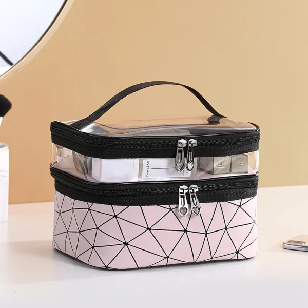 Multifunction Double Transparent Cosmetic Bag - Image 4