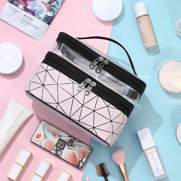 Multifunction Double Transparent Cosmetic Bag - Image 2