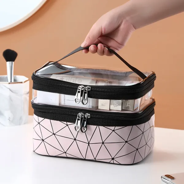 Multifunction Double Transparent Cosmetic Bag